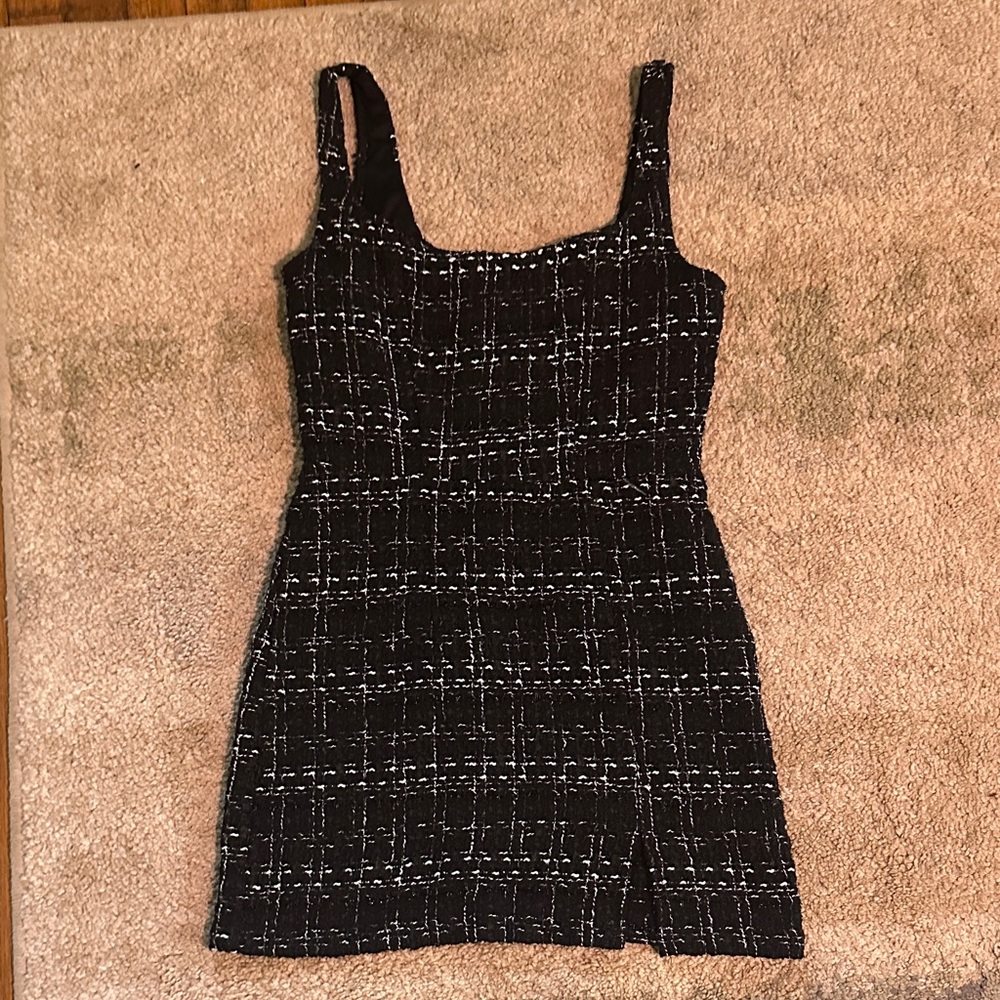 B Darlin Black and White Tweed Mini Dress